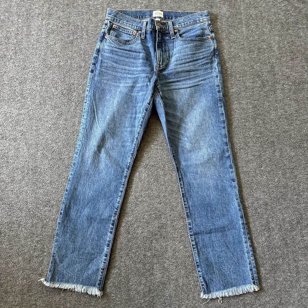 J. Crew Blue Denim Slim Boyfriend Fit Jeans Womens Mid-Rise Casual Size 27